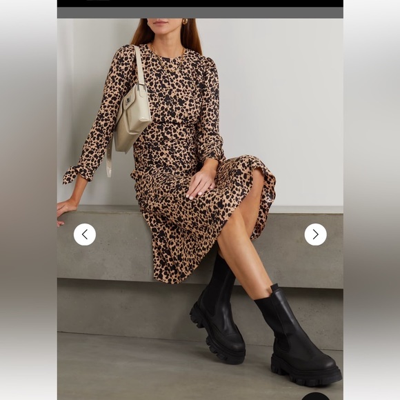 Reformation Port Leopard- Print Midi Dress Size 2 - Picture 2 of 14